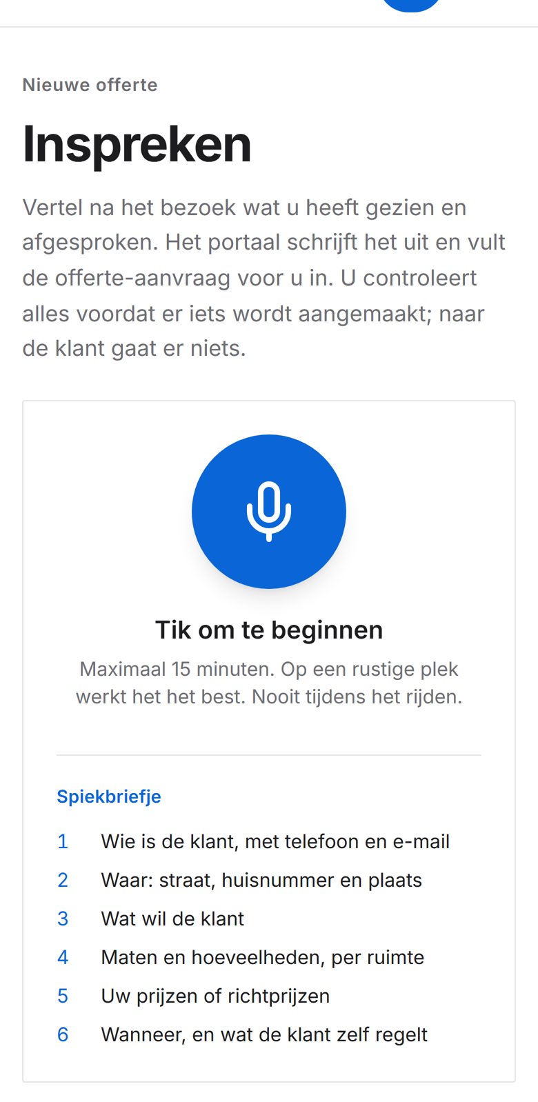 Inspreken op de telefoon: één knop en het spiekbriefje